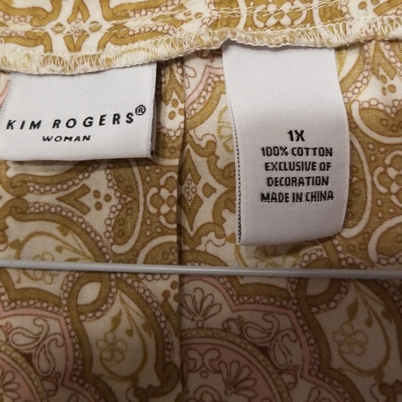 Kim Rogers Women's Square Neck Button Down Blouse - Picture 5 of 6